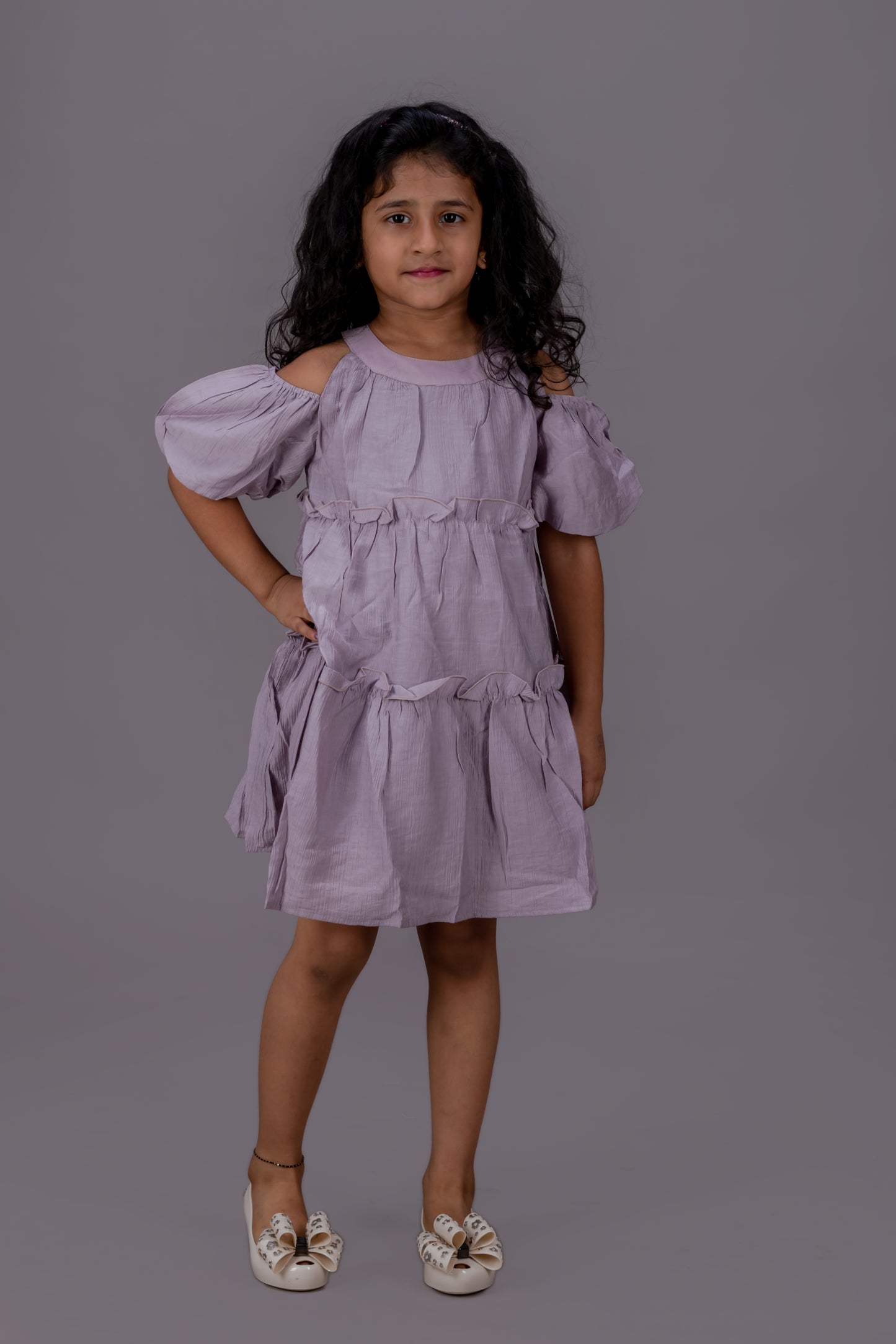 Cold Shoulder Peach Dress