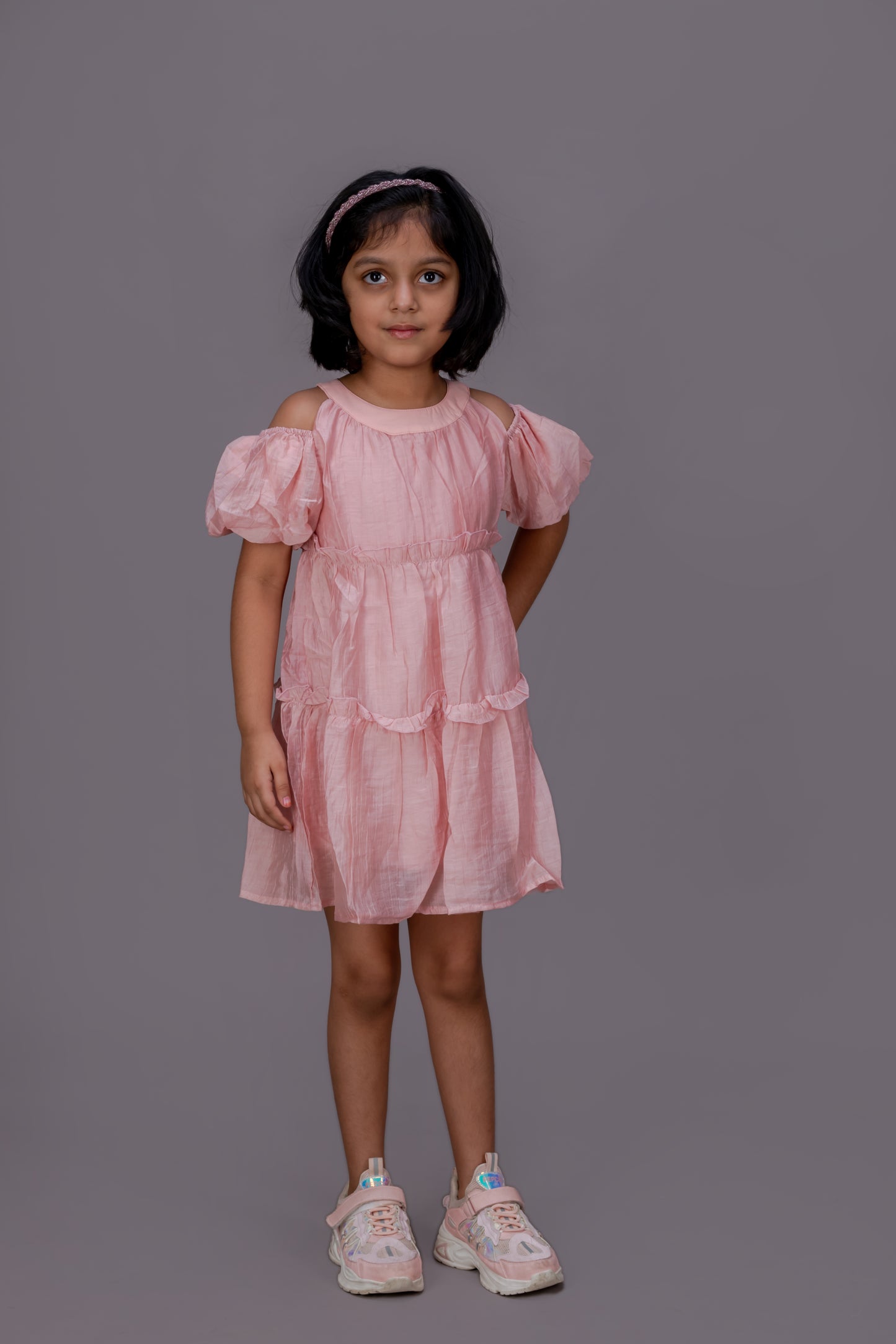 Cold Shoulder Peach Dress