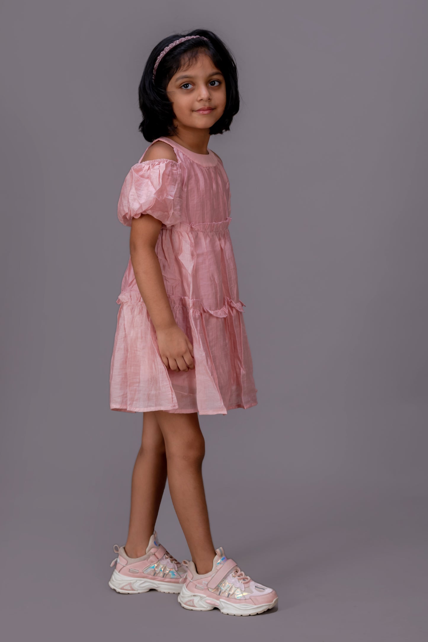 Cold Shoulder Peach Dress