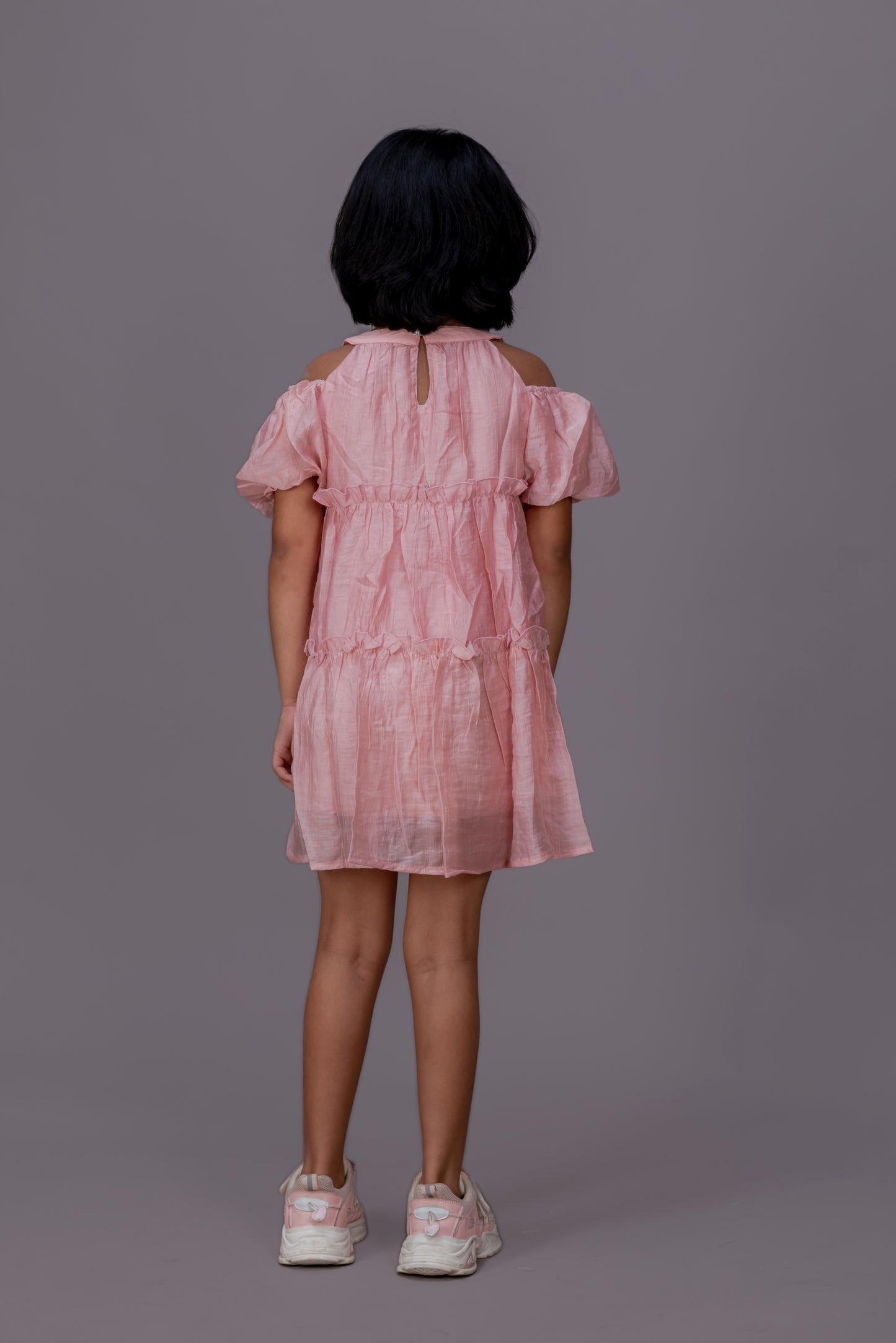 Cold Shoulder Peach Dress
