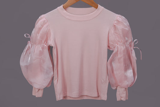 Puff Sleeves Top - Pink